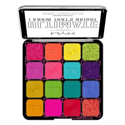 NYX Professional Makeup Ultimate Eyeshadow Palette – Bright (Imperfect Container)
