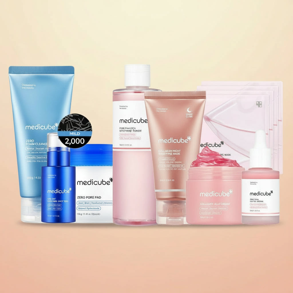 Medicube Glass Glow Skincare Set – 8 Essential Products for Radiant Skin
