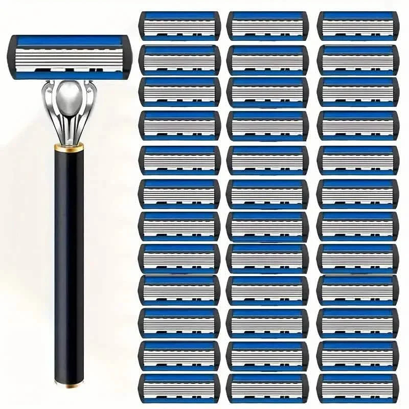 Anti-Slip Safety Razor + 36 Blade Refill Set